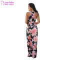 Neartime Navy Mint Floral Print Floral Boho Long Maxi Dress Beach Sundress